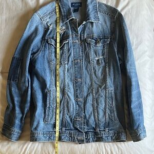 Arizona Jean Company Men's Distressed Blue Denim Jacket